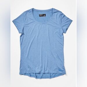 Marmot Women's All Around Short-Sleeve T-Shirt Blue Top. Size: Large.